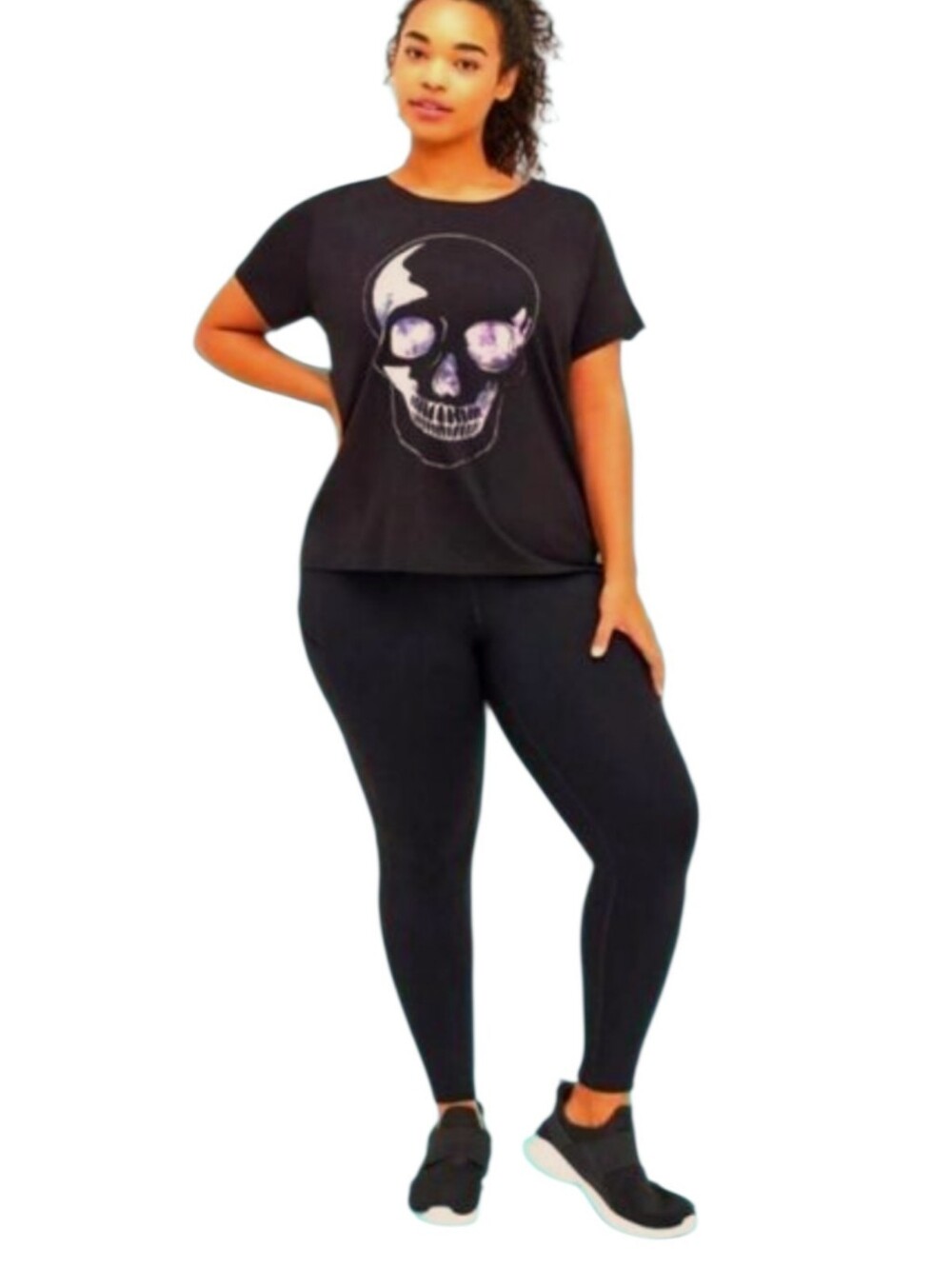 TORRID 3X Performance cotton short sleeve crew neck skull graphic active tee